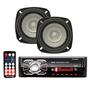 Imagem de Kit Radio Mp3 Bluetooth Carro + 2 Falantes 4 Pol Full Range