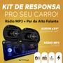 Imagem de Kit Rádio Mp3 Som Automotivo + Par Alto Falante Quadriaxial 6x9 Pol 260w Preto