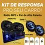 Imagem de Kit Rádio Mp3 Som Automotivo + Par Alto Falante Triaxial 5 Pol 100w + Quadriaxial 6x9 Polegadas 260w