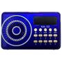 Imagem de Kit Rádio Portátil De Bolso FM Usb Mp3 Sd Bluetooth Recarregável Azul Com Pen Drive 16GB Metalico Chaveiro P/ Musicas