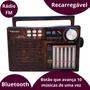 Imagem de Kit Rádio Portátil Vintage Retro Fm Bluetooth Fone Ouvido