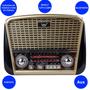 Imagem de Kit Radio Vintage Portatil Bluetooth Am Fm Recarregável Mp3