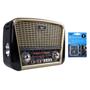 Imagem de Kit Radio Vintage Portatil Bluetooth Am Fm Recarregável Mp3