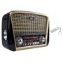 Imagem de Kit Radio Vintage Recarregavel AM FM SW Bivolt Manual Lanterna Lateral e Pendrive 16GB Usb 2.0 Para Musicas