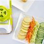 Imagem de Kit ralador mandolim inox com pote slicer nicer 5 em 1 faiador cortador queijos frutas legumes