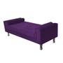 Imagem de Kit Recamier Sofá Calçadeira Divã Félix 140 cm e Cabeceira Estofada Lady 140 cm Para Cama Box Casal Suede Roxo - AM Decor