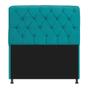 Imagem de Kit Recamier Sofá Calçadeira Divã Félix 195 cm e Cabeceira Estofada Lady 195 cm Para Cama Box King Size Suede Azul Turquesa - AM Decor