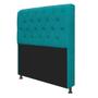 Imagem de Kit Recamier Sofá Calçadeira Divã Félix 195 cm e Cabeceira Estofada Lady 195 cm Para Cama Box King Size Suede Azul Turquesa - AM Decor
