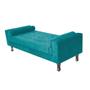Imagem de Kit Recamier Sofá Calçadeira Divã Félix 195 cm e Cabeceira Estofada Lady 195 cm Para Cama Box King Size Suede Azul Turquesa - AM Decor