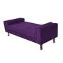 Imagem de Kit Recamier Sofá Calçadeira Divã Félix 90 cm e Cabeceira Estofada Lady 90 cm Para Cama Box Solteiro Suede Roxo - AM Decor