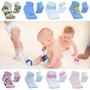 Imagem de Kit recem nascido com 6 pares de meias em algodão ideal p revenda menina e menino 0 - 6 meses