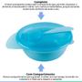 Imagem de Kit Refeição Infantil Para Criança Com Tampa e Talher 300ml Para Introdução Alimentar Azul Buba