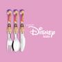 Imagem de Kit Refeição Infantil Princesas Disney 5 Peças Prato Divisória, Copo e Talheres Inox - Tuut