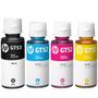 Imagem de Kit refil de Tinta GT53 Preto + GT52 Amarelo + GT52 Ciano + GT52 Magenta para tank 5800, 5810, 5820, 100, 300, 500, 600