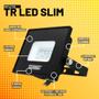 Imagem de Kit Refletor LED Taschibra TR 10 Slim Preto + Sensor de Movimento com Fotocélula Qualitronix QA26M
