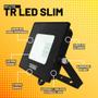 Imagem de Kit Refletor LED Taschibra TR 50 Slim Preto + Sensor de Movimento com Fotocélula Qualitronix QA26M