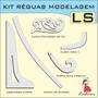 Imagem de Kit régua modelagem gabarito curva acrílico costura LS Fenix