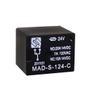 Imagem de Kit Relé Miniatura MAD-S-124-C 7a/120Vca - 5 Terminais - 1 Contato Reversível - 24Vcc - 10 peças