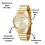 Imagem de Kit Relogio Feminino Dourado Mondaine 32398Lpmkde1