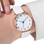 Imagem de Kit Relógio Feminino Quartz Branco E Dourado Com Pulseira