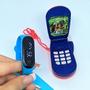 Imagem de Kit Relógio Infantil Digital Led Bracelete Prova água Meninos + Celular Brinquedo Toca Musica Som Pisca Luz Colorido