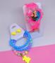Imagem de Kit Relógio Infantil Digital Pisca Luz e toca Musica Princesas Disney + Conjunto 3 Pulseiras e Brincos miçangas Presente