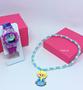 Imagem de Kit Relógio Infantil Digital Pisca Luz Led Toca Musica + Colar Miçangas pérolas com Pingente 3D unicórnio Pony Princesas