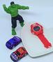 Imagem de Kit Relógio Infantil Digital Sport Silicone Ajustável+ Boneco Personagem Super Heróis Homem Aranha Hulk+ Mini Carrinho