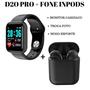 Imagem de Kit Relogio Inteligente Smartwatch  Y68 D20 Pro + Fone inPods 12 Bluetooth