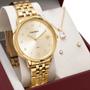 Imagem de Kit Relógio Mondaine Feminino com Colar e Brincos 32597LPMKDE1K1
