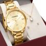Imagem de Kit Relógio Mondaine Feminino com Colar e Brincos 32600LPMKDE1K1