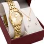 Imagem de Kit Relógio Mondaine Feminino com Colar e Brincos 32608LPMKDE1K1
