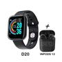 Imagem de Kit Relogio Smart Watch Y68 D20 Pro 40mm + Fone InPods 12 Bluetooth