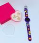 Imagem de Kit Relógo infantil Digital Led menina Pulseira silicone Desenho animado 3D + Conjunto Colar e Brincos Lembrancia Moda