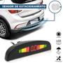 Imagem de Kit Retrovisor C/ Tela + Câmera Ré E Frontal + Sensor Ré Branco Citroen C3 2013 2014 2015 2016 2017 Estacionamento