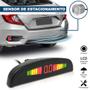 Imagem de Kit Retrovisor C/ Tela + Câmera Ré E Frontal + Sensor Ré Prata Citroen Aircross 2011 2012 2013 2014 2015 Estacionamento