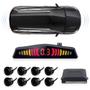 Imagem de Kit Retrovisor C/ Tela + Câmera Ré + Sensor 8 Pontos Preto Meriva 2002 2003 2004 2005 2006 2007 Aviso Sonoro