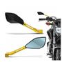 Imagem de Kit Retrovisor Pentagonal Esportivo R09 Stallion Dourado para Moto Yamaha Fazer 250 2012 2013 2014 2015 até 2020