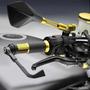 Imagem de Kit Retrovisor Pentagonal Esportivo R09 Stallion Dourado para Moto Yamaha Fazer 250 2012 2013 2014 2015 até 2020