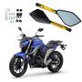 Imagem de Kit Retrovisor Pentagonal Esportivo R09 Stallion Dourado para Moto Yamaha Fazer 250 2012 2013 2014 2015 até 2020