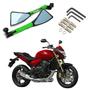 Imagem de Kit Retrovisor Triangular Esportivo Stallion R08 Verde para Moto Honda CB 650F 2015 2016 2017 2018 2019