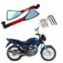 Imagem de Kit Retrovisor Triangular Esportivo Stallion R08 Vermelho para Moto CG 150 Titan ES 2005 2006 2007 2008 2009 - 2020