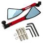 Imagem de Kit Retrovisor Triangular Esportivo Stallion R08 Vermelho para Moto CG 150 Titan ES 2005 2006 2007 2008 2009 - 2020