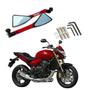 Imagem de Kit Retrovisor Triangular Esportivo Stallion R08 Vermelho para Moto Honda CB 650F 2015 2016 2017 2018 2019