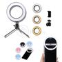 Imagem de Kit Ring Light de Mesa 6" com Tripé de 16cm + Mini Ring Light de Celular - Conjunto Anel de Luz