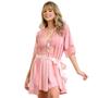 Imagem de Kit Robe com Camisola Feminina Pijama Linha Noite Dormir