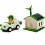 Imagem de Kit robo carrinho e casa solar brinquedo infantil 3 em 1 robotica com catavento educativo recarregavel