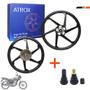 Imagem de Kit Roda Liga Leve Preta Titan-Fan-Mix-Cargo 150 2004 a 2013 Freio a Disco Atrox + Bico