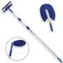 Imagem de Kit Rodo Limpa Vidros Com Cabo Extensor Telescópico 3 Mts + Espanador Eletrostático Bralimpia