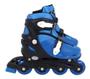 Imagem de Kit Roller Patins Inline Radical Ajustável Azul Bel